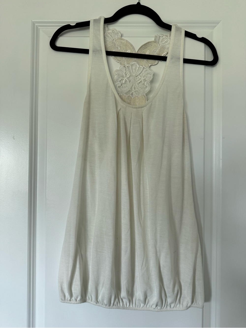 Kimchi Blue Cream Lace-Back Scoop Tank